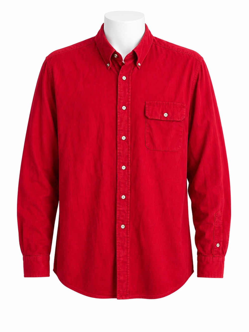 Size XL Chaps Ralph Lauren Men’s Red Corduroy Button Down Shirt Cotton Casual